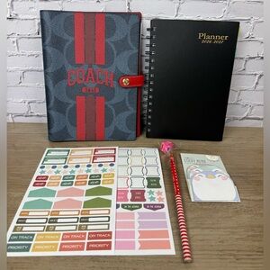 Coach Notebook In Signature Canvas Graphic with a free Planner Set